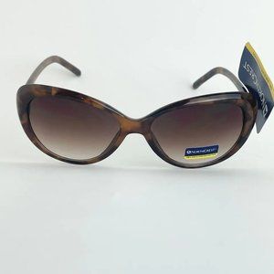 SG00769 NorthCrest Women Sunglasses Brown W/ Gold Design 100% UVAUBV Protection
